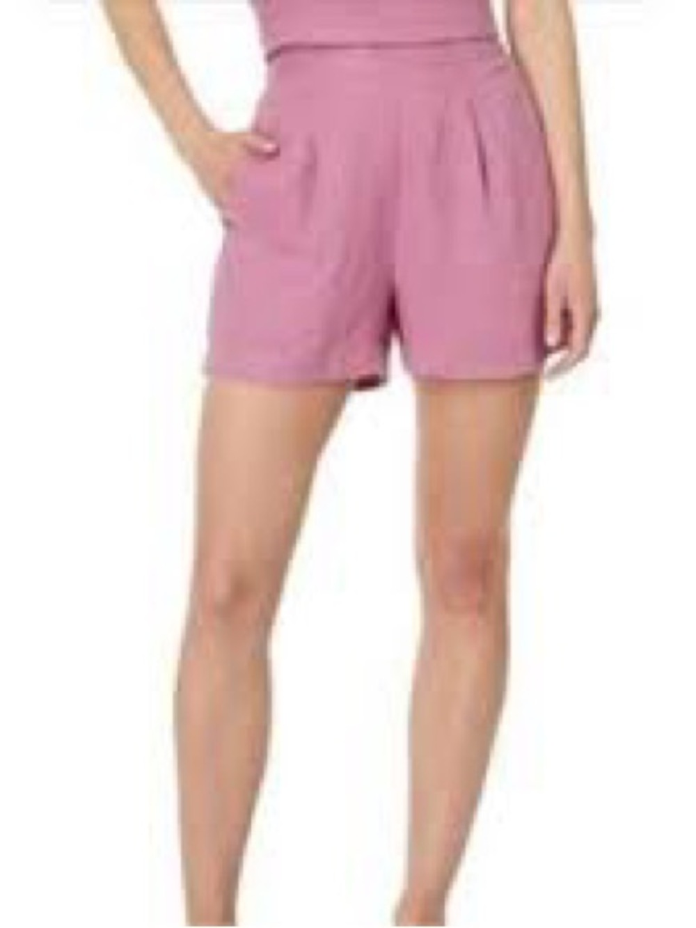Madewell Pink linen blend High-Rise Tailored Shorts